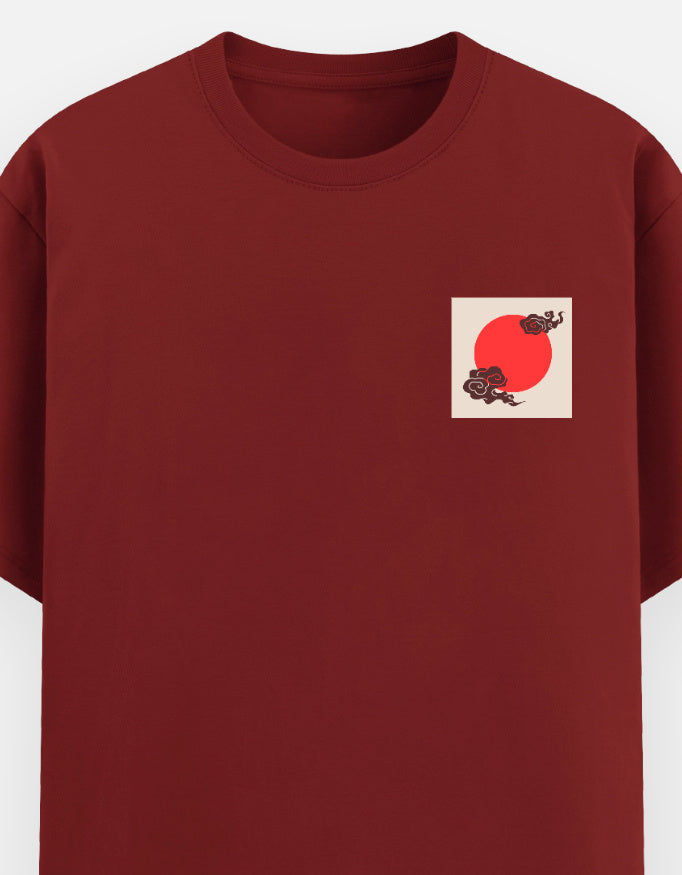 Unisex Basic T-Shirt - Red sun & cloud feel